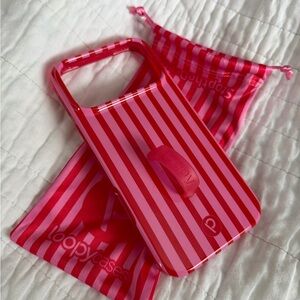 Loopy Red and Pink Striped Phone Case